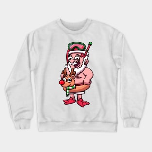 Fat Santa In Scuba Outfit Crewneck Sweatshirt